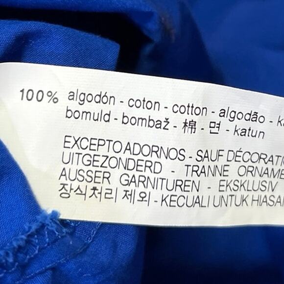 Zara Blue Sleeveless Pearl Embellished Frill Ruffle Lace Up Back Blouse Top XL - Picture 5 of 5